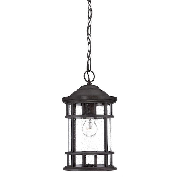 Homeroots 15.25 x 8.75 x 8.75 in. Vista II 1-Light Black Coral Hanging Light 397975 - main